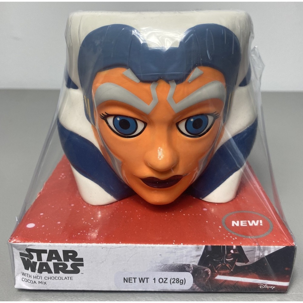 Star Wars Mandalorian Ashoka Tano Mug with hot chocolate cocoa mix